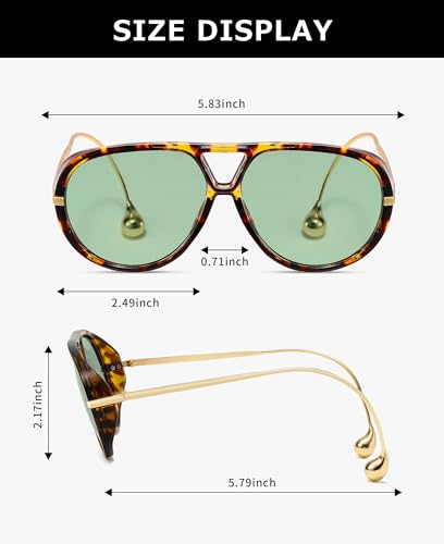 Trendy Oversized Aviator Sunglasses for Women Men Retro Big Round Sun Glasses Vintage Shield Shades CS0124