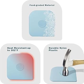 Pan Scraper, 10 Pcs Pot Scraper Plastic -Brown/Bench Scraper Dough Cutter Tool - Blue