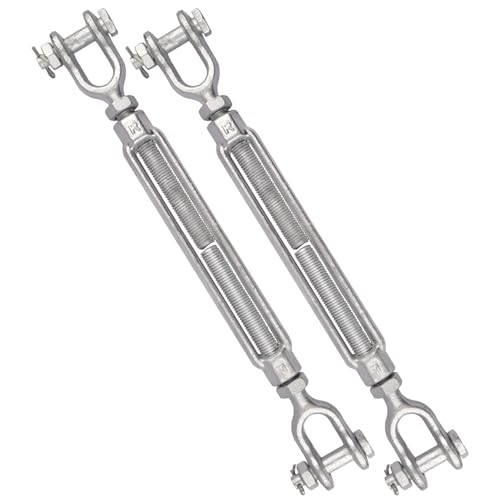LordHardware 3/4 x 9 Inch Turnbuckle Forged Galvanized Steel Jaw and Jaw Turnbuckles for Cable Rail Rigging Rope Chain, 5,200 lbs Working Load Limit, 2PCS (3/4" X 9")