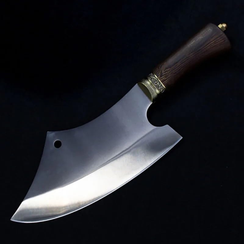 MAYIT Meat Cleaver Knife, 9.5 Inch Chopper Knife Sharp Cleaver Machete Hatchet Butcher Longquan Kitchen Knives Meat Poultry Tools Handmade, MAYiT5475