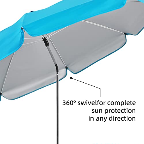 Ammsun Chair Umbrella With Universal Clamp 43 Inches And 360-Degree Swivel Upf 50+,Portable Clamp On Chair, Stroller, Wheelchair, And Wagon (Sky Blue-360 Degree) #TOP2