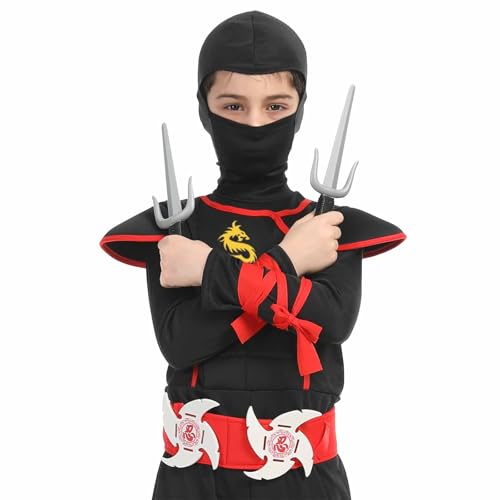 Disfraz completo ninja para niños con accesorios miniatura 6