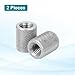 MECCANIXITY 2 Pcs M10 Flat Knurled Thumb Nuts, 304 Stainless Steel Flat Head Diamond Knurled Through Hole Lock Adjusting Nuts Fasteners for Electronic, Machine, D16 x H20mm