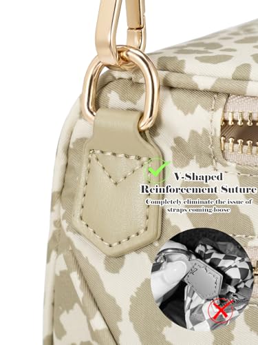 Image of Pure Colour Crossbody Bag Bum Bag for Women,Spacious Purse Fanny Packs Belt Bag,Oversized Bum Bag (Khaki Beige Leopard Print Bum Bag)
