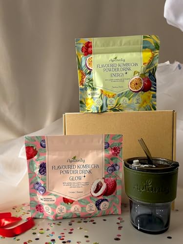 Aplanty® Sparkling Kombucha Glow+ / on-the-go powder drink/Live Cultures/Low Calories/Low Sugar/Gut Health/Type 1 hydrolysed marine collagen peptide/Skin, Nail, Hair/ 5g x15 servings - Image 5