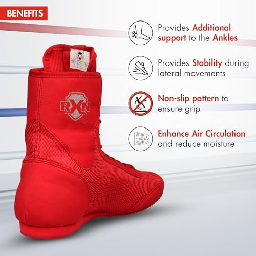 Image of RXN Boxing Shoes (Red, Numeric 7)