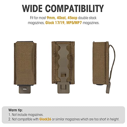 Vismix Pistol Magazine Pouch, Single 9Mm Mag Pouch With Quick Release Kydex Insert And Molle System Compatible #TOP2