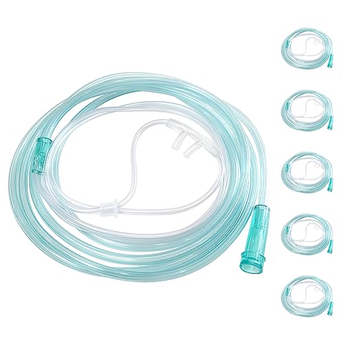 DWCHECK 5 Pack Soft Oxygen Nasal Cannula for Adult, 8.2