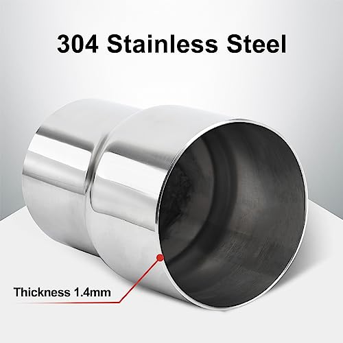 Image of EVIL ENERGY 2PCS Exhaust Adapter Reducer ID 2 Inch to ID 2.5 Inch, Pipe Connector 304 Stainless Steel Exhaust Coupler 2 inch ID to 2 1 /2 inch ID