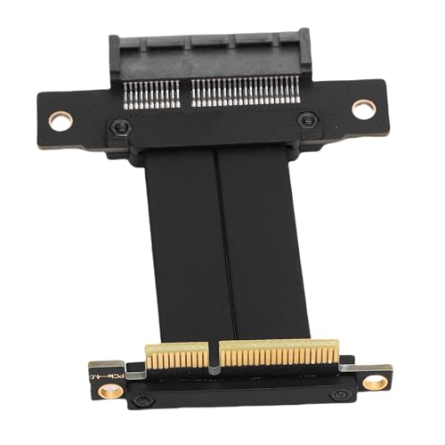 Fabater Cable de Extensión PCIe 4.0 X4 Ampliamente Compatible para el Cable de Extensión de la GPU, Adecuado para Sistemas de Enfriamiento de Agua - Material Abdominal Negro (5 cm)