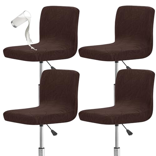 Image of Chair Covers Bar Stool Cover 4pc Bar Chair Cover Swivel Bar Stool Slipcover | Waterproof Counter Height Bar Stool Cover High Back Chair Cover Counter Stool Bar Chair Covers for Kitchen Pub Dining Room,17
