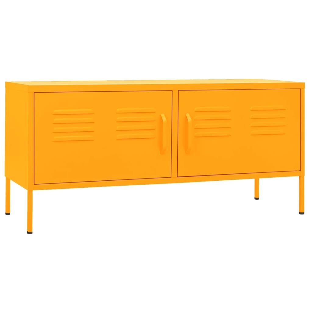 Vidaxl Tv Cabinet Mustard Yellow Steel Tv Stands Stereo Cabinet Media Unit