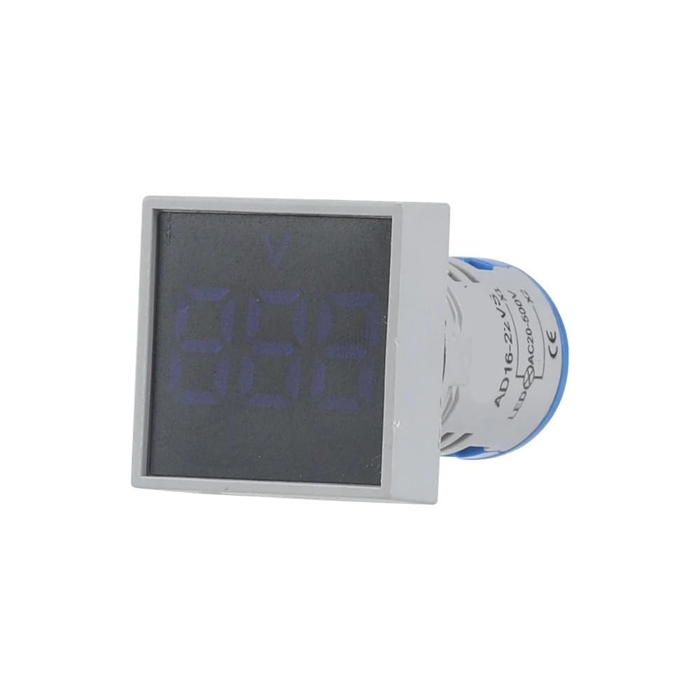 AUOQKQUT 1PC AD16-22VS Indicator Voltmeter 22MM AC 20-500V Square Panel LED blue AC20-500V 48 * 48MM