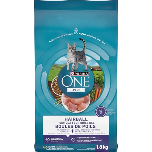 Purina ONE +Plus Dry Cat Food, Hairball Formula Chicken - 1.8 kg Bag image 7