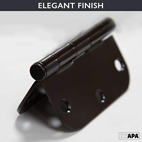 Ilyapa 18 Pack Oil Rubbed Bronze Door Hinges - 4 X 4 Inch Interior Door Hinges For Doors Antique Bronze Door Hinges For Doors 4 Inches, With 5/8 Inch Radius Corners #TOP5