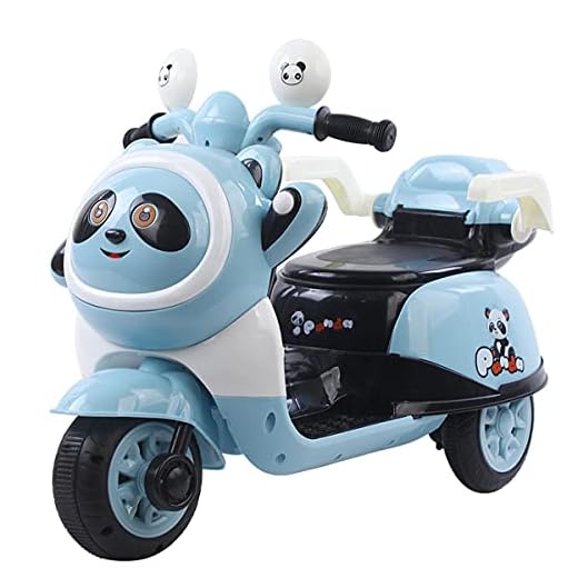 Motorcykel för barn, 6V Ride på motorcykelcykel, 3 hjul motorcykel med pedal accelerator USB Musikspelare LED-strålkastare, Ride-on Toy för Boys Girls,Blue