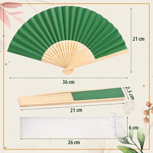 Miniatura 2 de Gwhole 12 Piezas Abanicos Colores Plegable De Mano Papel Multicolores Regalo Recuerdo Detalle Para Invitados De Boda Fiesta O Baile Arte Madera
