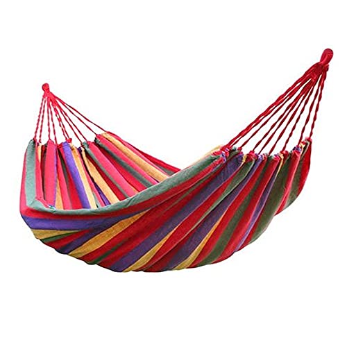 2 Person Outdoor Camping Swing Hanging Bed Canvas Hammock Portable Beach Swing Bed Tree Hanging Suspended Outdoor Indoor Bed Red / Blue (Red) #TOP29