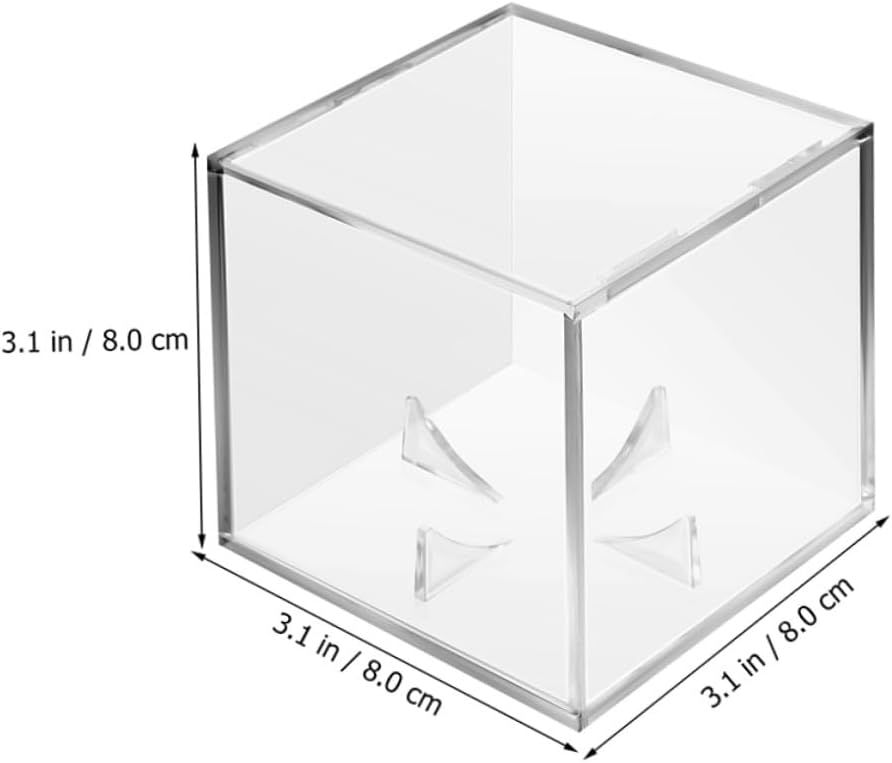 SUPVOX 3pcs Acrylic Baseball Display Cases with Stands Small Cube Baseball Holders Collectible Keepsake Storage Boxes for Sports Memorabilia