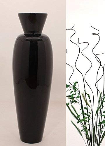 Green Floral Crafts - 27" Bamboo Asian Vase - Solid Black