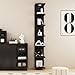 LitaEther Versatile 7 Tier Wall Shelf Unit,Black Lack Wall Shelf,Display Floating Shelf with LED Remote Control Light
