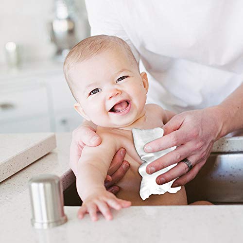 Image of Baby Muslin Washcloth Cotton Baby Wipes Cum Face Towel, 5 Pack 10x10 inches - White