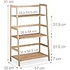 Bibliothèque En Forme De 'S' à 3 Niveaux, Etagère En Bambou Avec 3 Cubes Ouverts Etagere Angle Geometrique 61 X 23 X 100 Cm Naturel 96152794