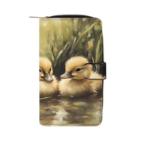 Fluffy Ducklings Ducks Long Wallet for Women Men Purses Coin Pouch Credit Card Holder Organizer
