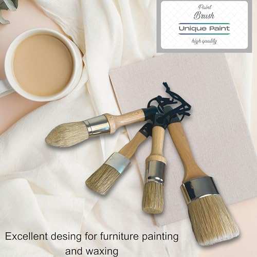 Unique Paint 0004 CHALK PAINT BRUSH BIG Chalk Wax Paint Brush 4Pcs thumb #1
