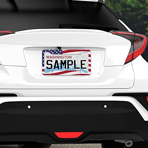Miytsya Red American Flag License Plate Frame, Patriotic Licenses Plate Aluminum Metal Personalized License Plates, Flag License Plate Frame Us Car Tag Frames Holders Covers (2 Pcs) #TOP5