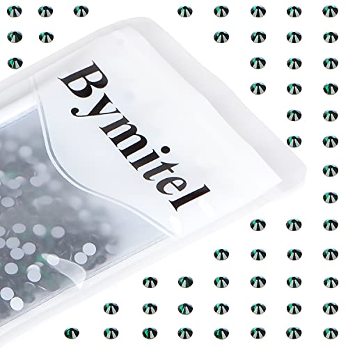 Image of 1440pcs Artificial Rhinestones Non Hotfix Glue Round Crystals Glass Flatback for DIY Jewelry Making with a Picking Pen (SS20, 1440pcs, Emerald)