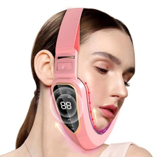 Massage facial à la maison avec l'appareil de levage du visage vert ajustable
