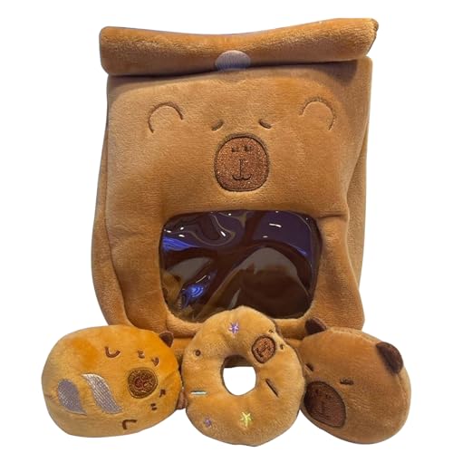カピバラポーチ ? カピバラぬいぐるみ財布, かわいいソフトチェンジバッグ | 幼児や大人も使えるぬいぐるみ収納ケース, 学習机やソファ装飾にぴったりな携帯用コインバッグ 旅行やベッドタイムのお供にも活躍