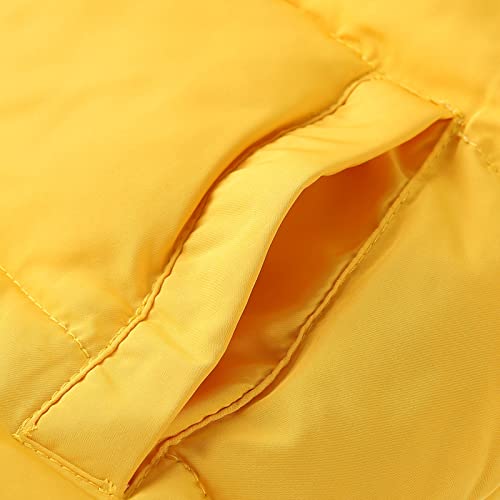 Boys Winter Puff Coats Winter Warm Outwear Vest Jacket Coat Bear Ears Solid Color Yellow4