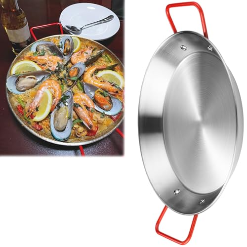 ステンレス鋼 パエリア鍋 両手鍋 プロ用パエリアパン 卓上鍋 フルサイズ 16 20 30 40cm pan、ノンスティックポット ガス IH対応 キッチン調理器具 シーフードライスポット ラーメン鍋、急速加熱 良い形と味 耐久 アウトドア フライパン ド