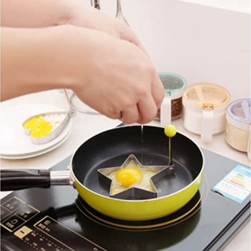 Kit 5 Moldes P/Ovo Frito Panqueca Forma Omeleteira Aço Inox