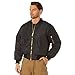 Rothco Enhanced Nylon MA-1 Flight Jacket (US, Alpha, Large, Regular, Regular, Black)