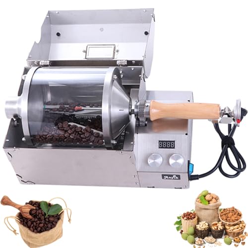 1200W Coffee Roaster Machine for Home Use,500g Electric Coffee Roasters with Thermometer,Quartz Glass Drum,Adjustable Temperature + Speed,for Baking Coffee, Raw Beans,Peanuts