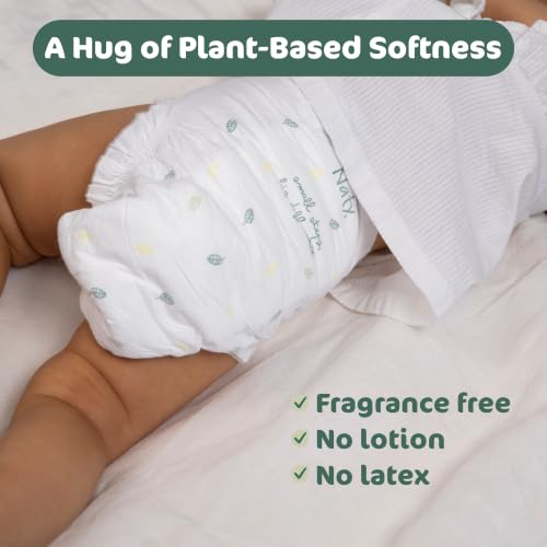 Image of Naty BioEmbrace Baby Diapers, Size 3 (9-20 lbs), 100 Count | Hypoallergenic for Sensitive Skin, Up to 12 Hour Leak Protection, Absorbent, Plant-based softness, Premium comfort