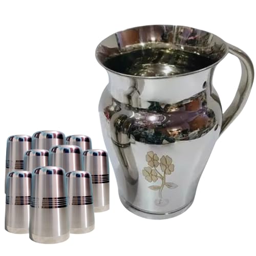 Image of Stainless Steel leser Glass Set or Jug, Water Jug, Water Glass (11)