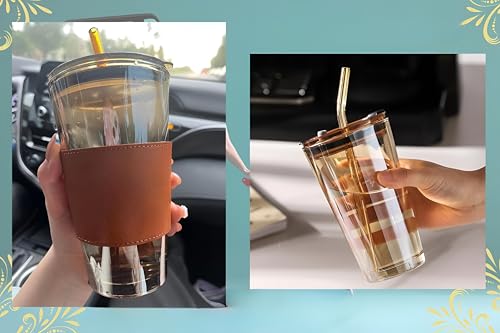 Image of Zentro Travel Coffee Mug Leak Proof -380 ML One Click Lid Stainless Steel Coffee Cup for Car, Office & Daily Commute with Secure Lock & Easy Clean Design (Glass Tumbler with Lid)