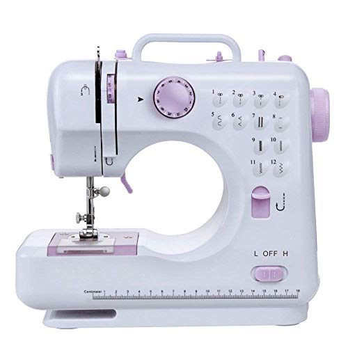 12 Stitch Multi-Function Sewing Machine, Household Sewing Machine, Electric Sewing Machine, Portable Sewing Machine,Double-line Two-Speed Reverse Stitch,Pedal,Small,Table Lamp,)