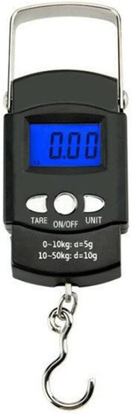 Digital Fishing Scale with Ruler Hanging Scale Food Scale Electric Scale Scale Stainless Steel Automatic Scale Measurement Tool Digital Scale for Agriculture (Black 50kg/10g)