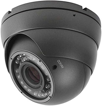 Analog CCTV Camera HD 1080P 4-in-1 (TVI/AHD/CVI/CVBS) Security Dome Camera, 2.8mm-12mm Manual Focus/Zoom Varifocal Lens, Weatherproof Metal Housing 36 IR-LEDs Day & Night Monitoring (Grey)