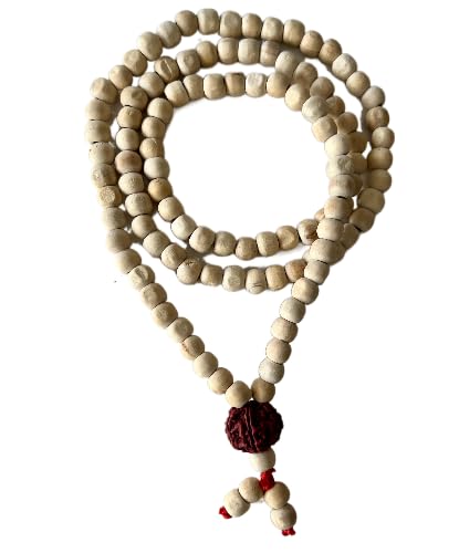 VELARDE Collar Mala De Madera y Rudraksha Hecho En La India - 108...