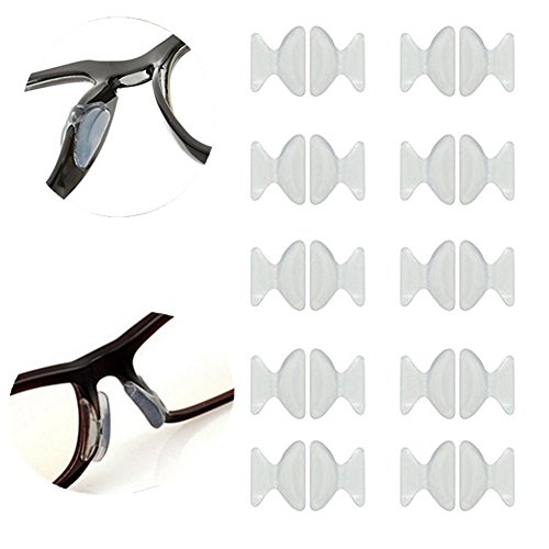 Oyfel Brille Nasenpads 10 Paar, Nase Pads Non-Slip Silikon Antirutsch Klebend für Brillen Sonnenbrillen Cover