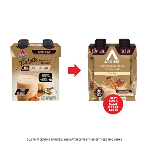 image for Atkins Chai Tea Latte Flavored Protein Shake, High Protein Shake, Low 