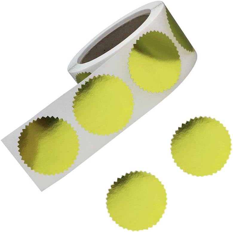 250枚のステッカー ラウンドゴールドメタリックステッカー 2インチ 封筒シールステッカー ゴールドホイル自己粘着ステッカー 証明書