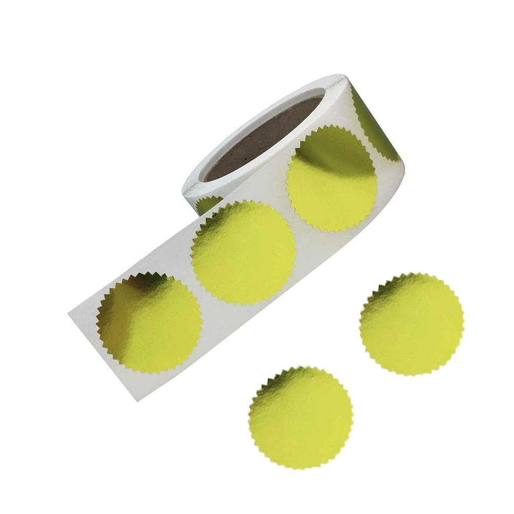 Giantree 2" Round Silver Metallic Foil Seals With Serrated Edge