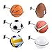 PATIKIL 5 Inch Ball Holder Wall Mount, 10 Pack Ball Display Wall Storage with Screws for Basketball Football Volleyball Display Decor Storage Ring Planter, Black/Silver Tone, 4mm Thick